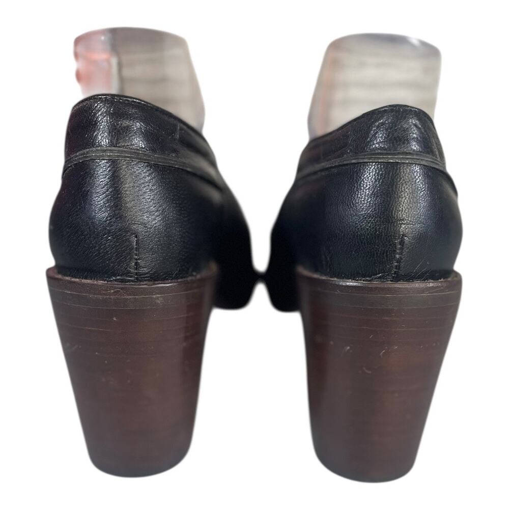 Vintage Corellie Women’s Black Leather Platform Heels Size-10B Made In Italy - Picture 6 of 10